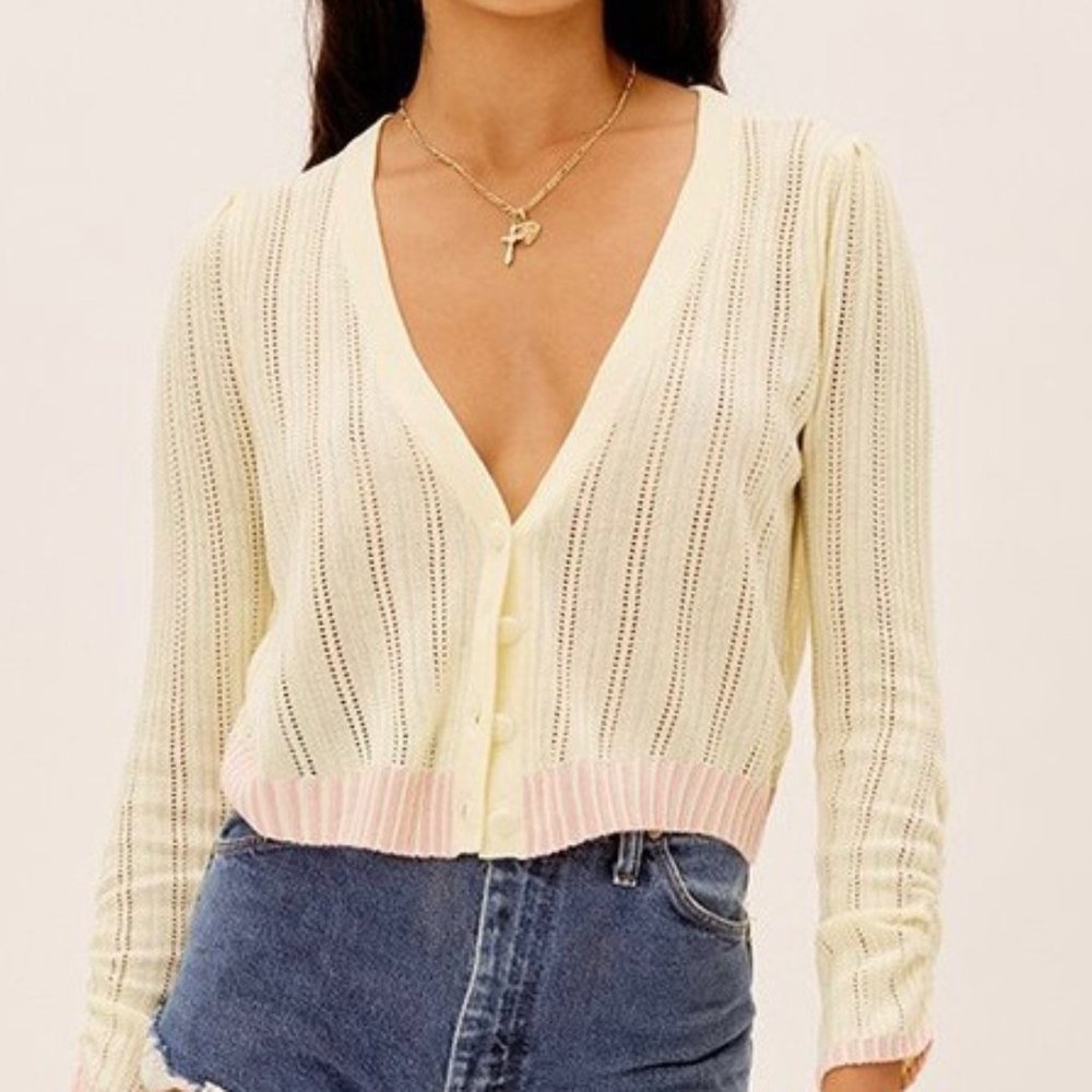 For Love and Lemons Rhea Pointelle Cardigan